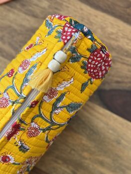 Block Print Washbag, Make Up Pouch, Travel Kit, 10 of 12