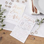 Rose Gold Foiled Advice For The Bride And Groom Cards, thumbnail 1 of 3