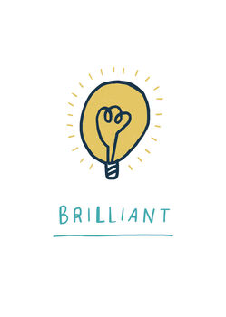 'Brilliant' Lightbulb Kids Art Print, 2 of 2