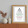 Personalised Milestone 100 Birthday Eye Chart Art Gift, thumbnail 1 of 3