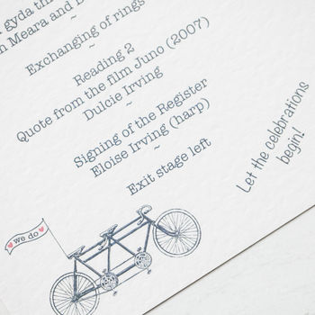 Bicycle Made For Two Wedding Stationery, 9 of 9