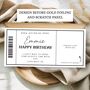 Birthday Scratch To Reveal Card, Gold Foil Birthday Voucher, Scratch Off Ticket, thumbnail 2 of 3