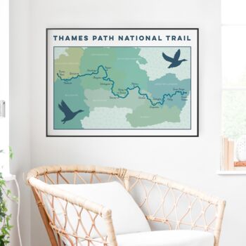 River Thames Path Map Art Print, 4 of 10