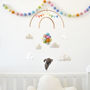 Elephant Flying With Rainbow Balloons Nursery Mobile, thumbnail 4 of 12