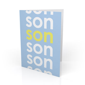 'Son' Birthday Card Modern Typography, 3 of 3