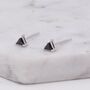Sterling Silver Minimalist Triangle Cz Crystal Stud Earrings, thumbnail 5 of 12