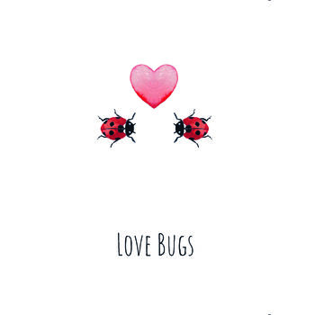 Ladybird Love Bugs Watercolour Greetings Card, 2 of 2