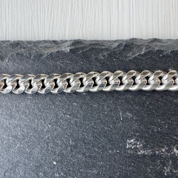 Men's Sterling Silver Chunky Flat Curb Chain, 2 of 12