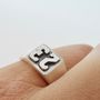 Personalised Double Digit Silver Signet Ring, thumbnail 6 of 7