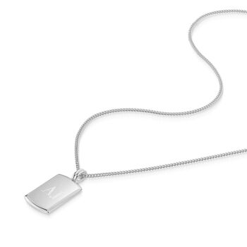 Wide Ingot Men's Necklace 925 Solid Silver, 5 of 7