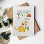 Dinosaur Birthday Seven Plantable Seed Card, thumbnail 1 of 2
