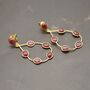 Ruby Hoops Sterling Silver Earrings, thumbnail 1 of 6