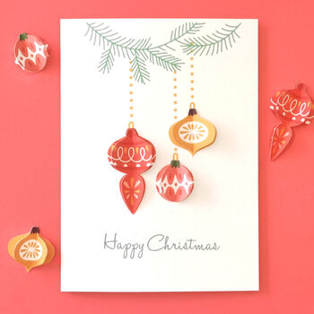 Personalised Happy Christmas 3D Decorations Card, 7 of 7