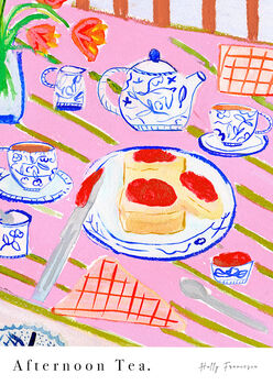 Afternoon Tea Art Print Cream Tea Watercolour Poster, 5 of 6