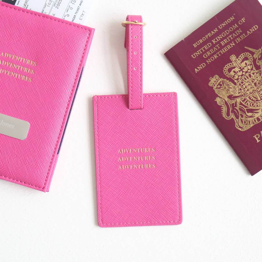 Personalised Pink Passport Cover And Luggage Tag By My 1st Years