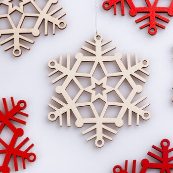 Wooden Snowflake Christmas Decoration, 6 of 9
