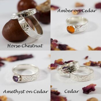 Woodland Wedding Rings In 18ct White Eco Gold, 3 of 7