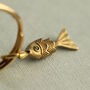 Moving Fish Vintage Brass Lucky Keyring Bag Charm, thumbnail 1 of 6