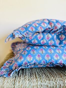 Floral Print Block Print Cushion, 4 of 4
