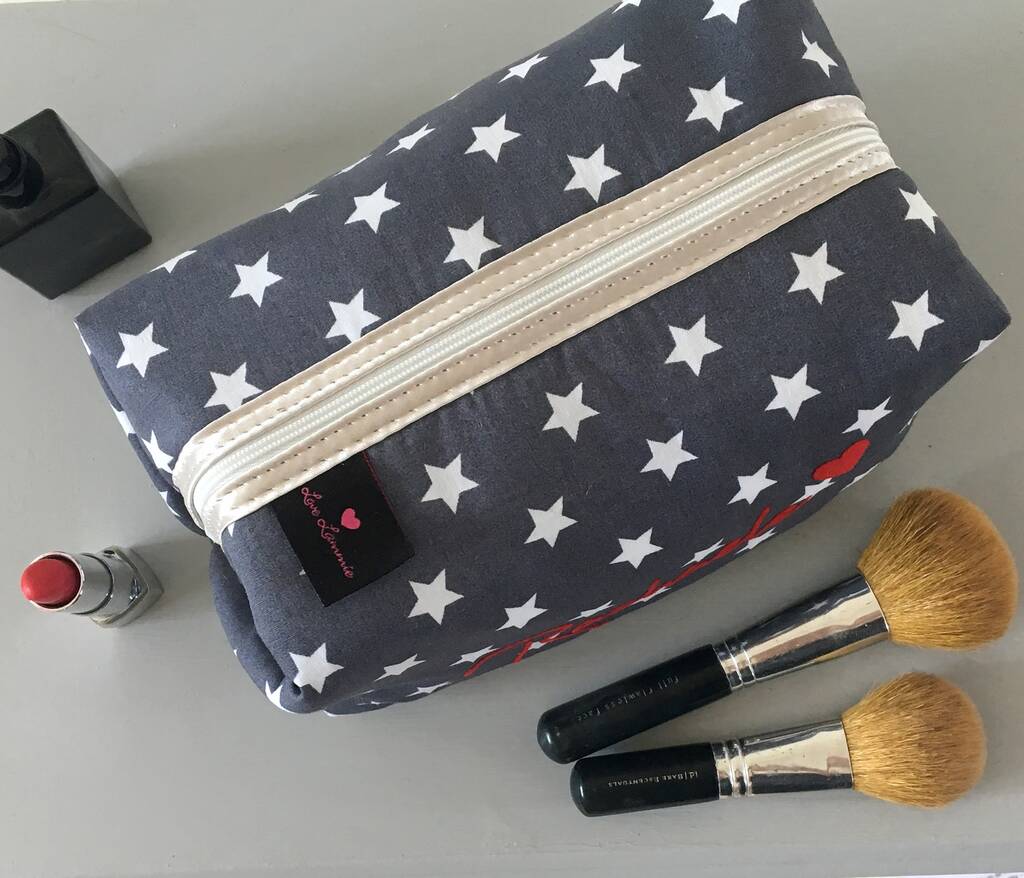 Ladies Personalised Star Print Wash Bag By Love Lammie & Co