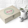 Personalised Leaf Wreath Mother's Day Tea Box With Tea, thumbnail 9 of 9