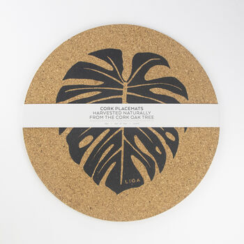 Cork Max Placemat Set Of Two | Monstera, 4 of 5