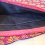 Upcycled Purple Floral Sari Vintage Kantha Clutch Bag, thumbnail 4 of 6