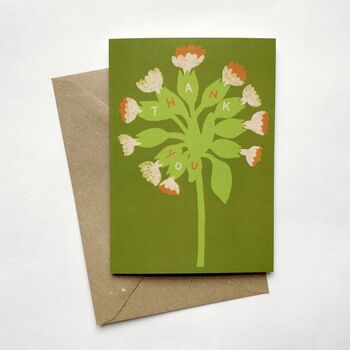 Thank You Illustrated Flowers Greetings Card, 2 of 4