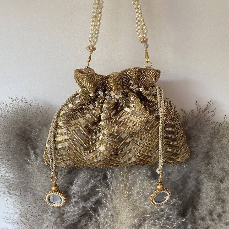 Gold Sequin Potli/Pouch Bag By Potli Of Love | notonthehighstreet.com