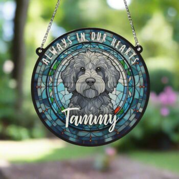 Labradoodle Grey Memorial Suncatcher, 6 of 6