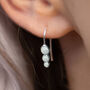 Sterling Silver White Opal Trio Drop Earrings, thumbnail 1 of 4