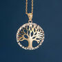 Personalised Solid 9ct Yellow Gold Tree Of Life Necklace, thumbnail 5 of 12