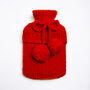 Hot Water Bottle Cover Knitting Kit Red, thumbnail 2 of 3