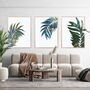 Alcohol Ink Green Tropical Palm Leaf Wall Art Print, thumbnail 3 of 5