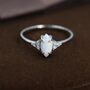 White Opal Marquise And Cz Ring In Sterling Silver, thumbnail 2 of 12