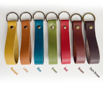 Personalised Leather Keyring, Drive Safe Keychain, 7 of 7