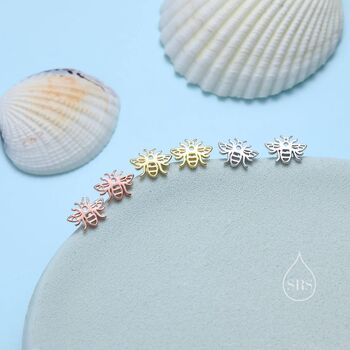 Bumble Bee Stud Earrings In Sterling Silver, 2 of 11