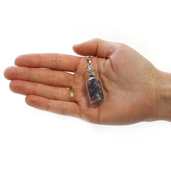 Amethyst Bottle Silver Plated Necklace, 5 of 7