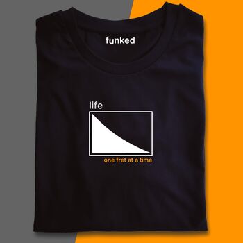 Guitar Shirt Gift For Guitarists. Life One Fret At A Time Single Fret Shirt, 5 of 9