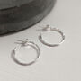 Sterling Silver Hammered Hoop Earrings, thumbnail 2 of 9