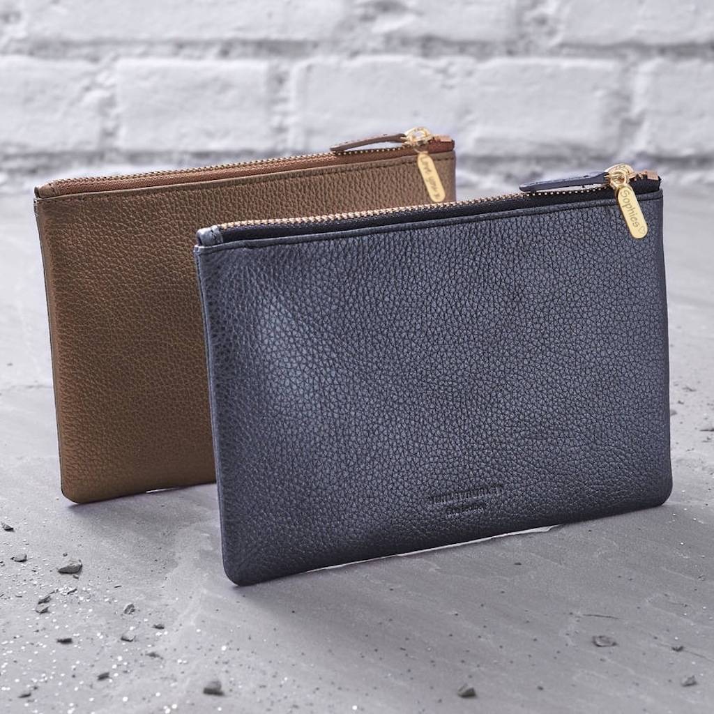 Women's Monogrammed Genuine Leather Clutch Zipper Wallet - Teals Prairie &  Co.®