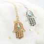 Hamsa Fatima Gold And Silver Plated Dainty Necklace, thumbnail 2 of 7