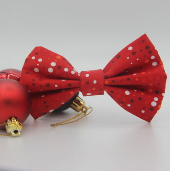 Red Bubbles Dog Bow Tie, 2 of 4