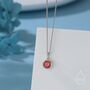 Sterling Silver Garnet Red Cz Bubble Pendant Necklace, thumbnail 1 of 12