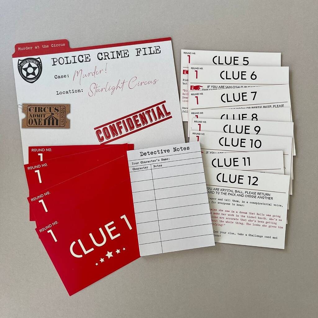 Circus Murder Mystery Host Your Own Game Kit