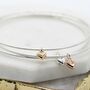 Silver Plated Triple Bangle Set With Metallic Hearts, thumbnail 1 of 3