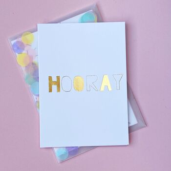 Hooray Celebration Card With Confetti Envelope, 2 of 5