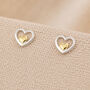 Sterling Silver Double Heart Stud Earrings, thumbnail 1 of 8
