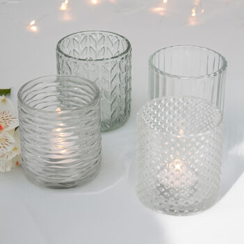 Glass Tea Light Holder, Set Of Four, 3 of 4