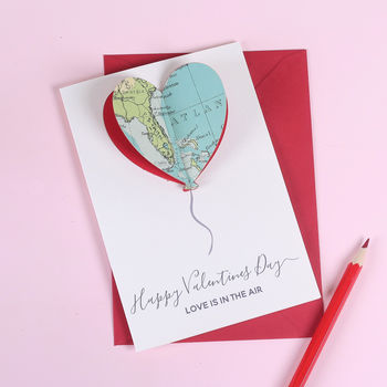 Personalised Map Heart Balloon Valentine's Card, 11 of 11